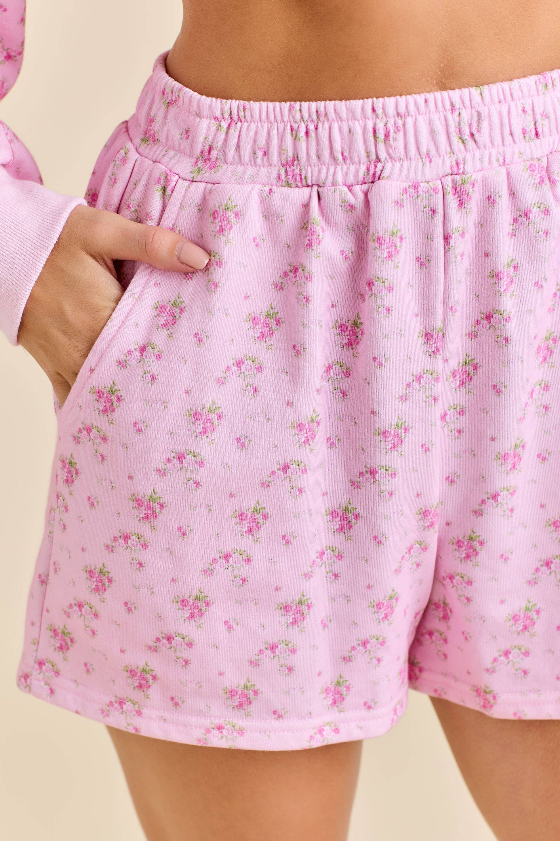 FLORAL PRINT HOODIE SET β PASTEL COZY LOUNGEWEAR