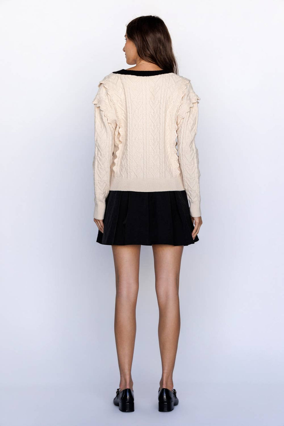 CABLE KNIT CARDIGAN WITH BOWS