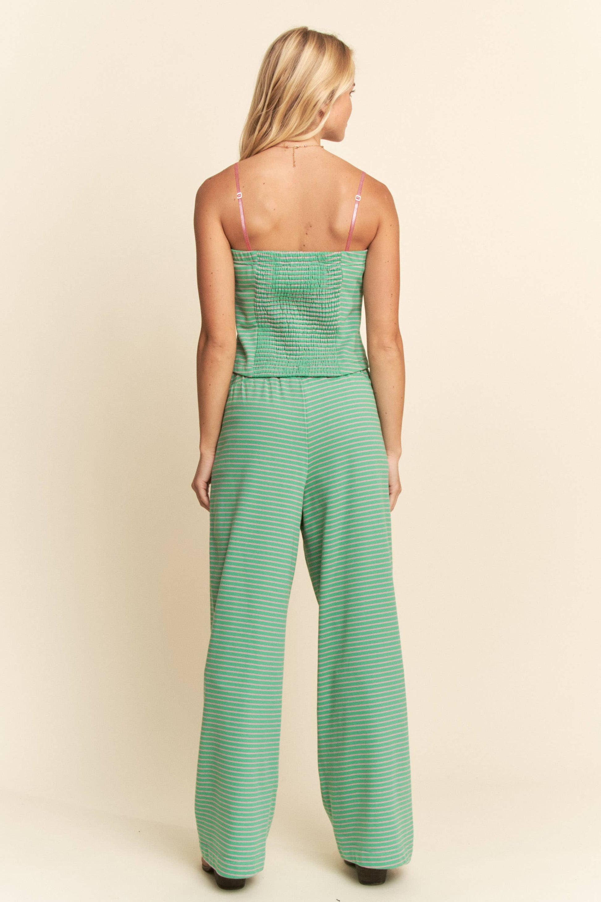STRAPLESS TOP AND WIDE-LEG PANTS SET