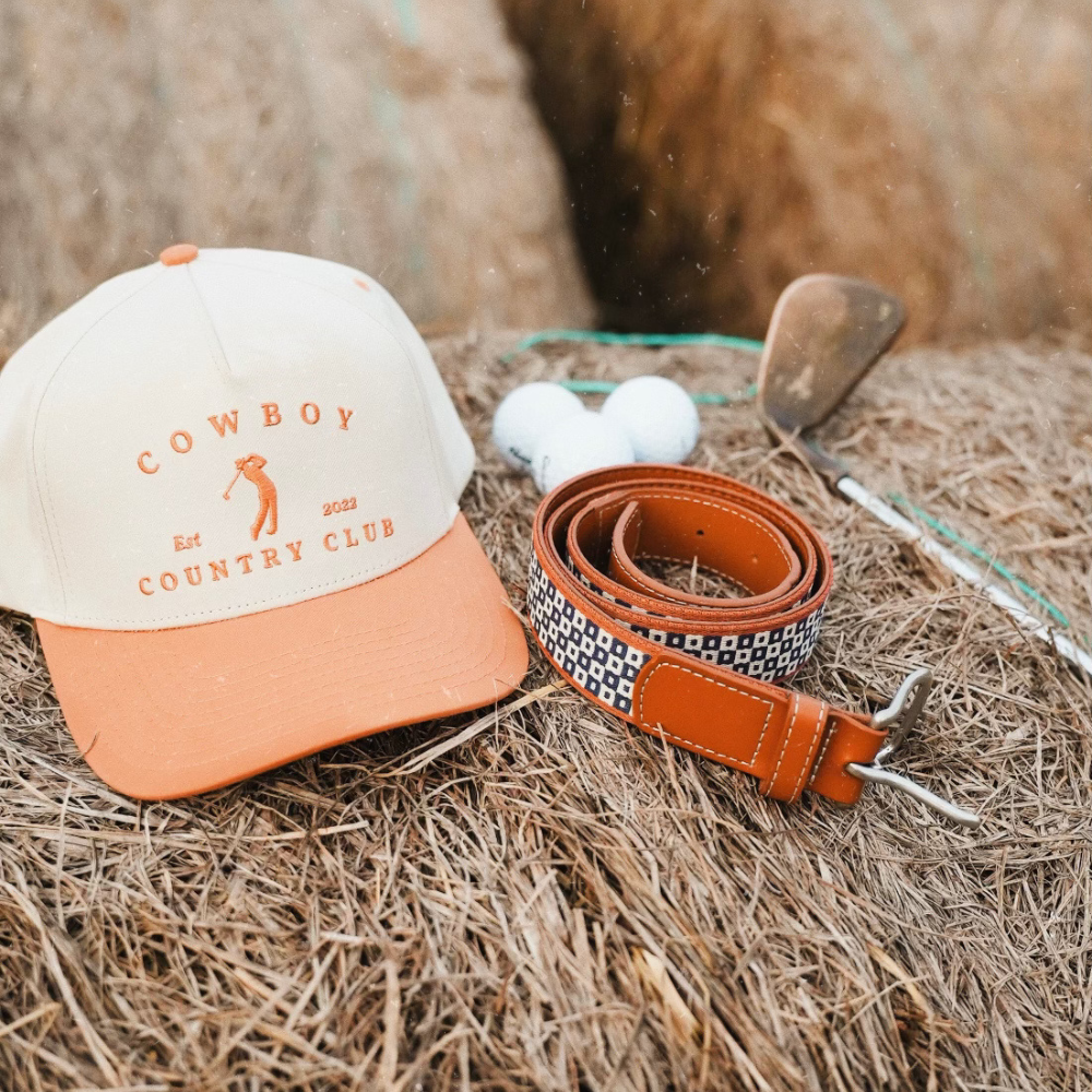 Two Tone Golfer Hat: Orange