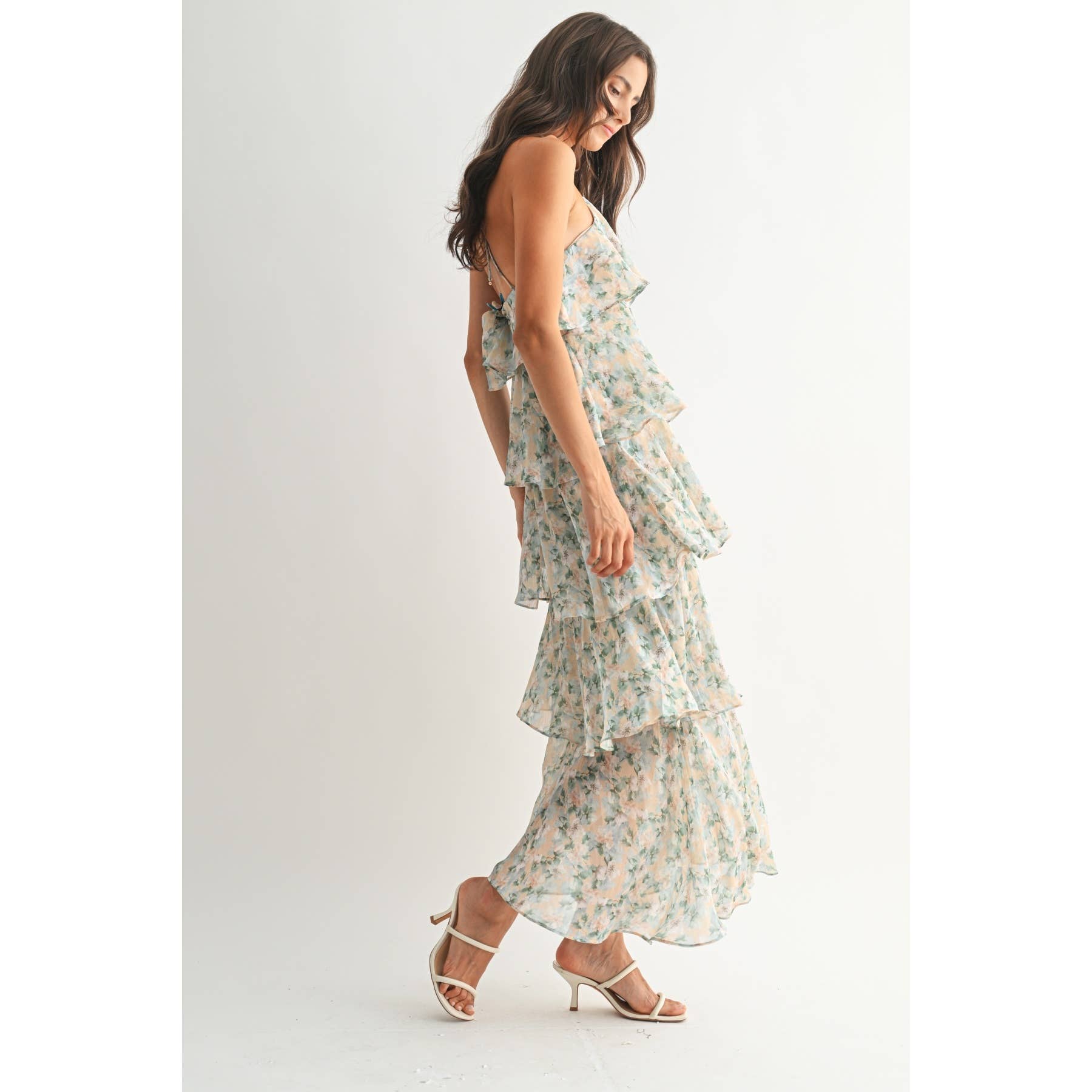 TIERED FLORAL MAXI DRESS