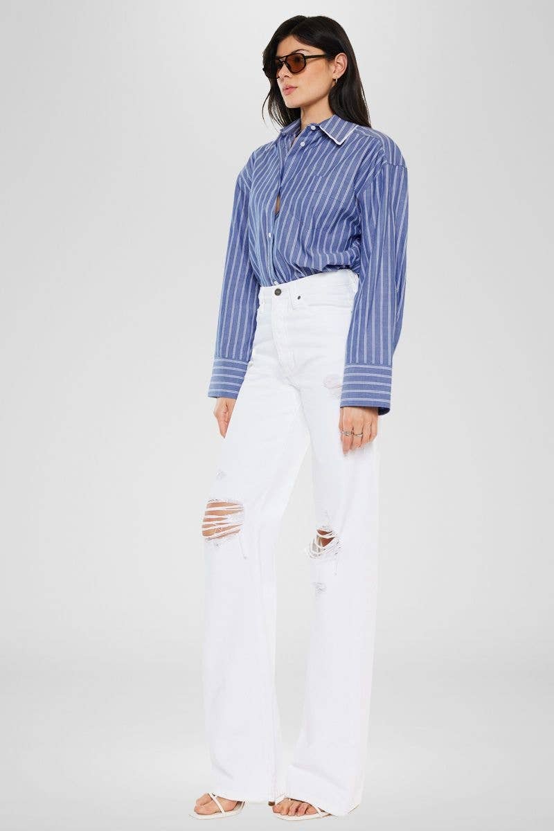 *Kan Can Flare Jeans- White