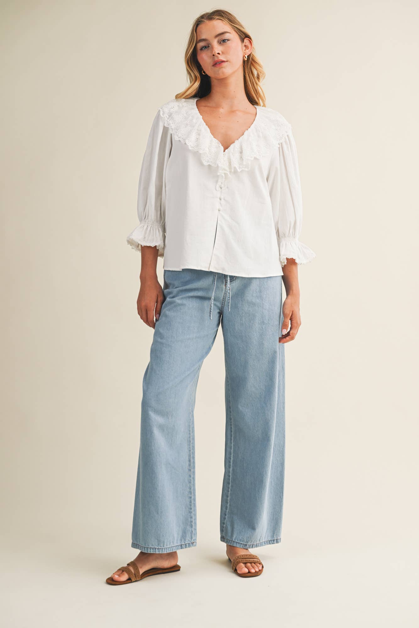 Relaxed Drawstring Denim