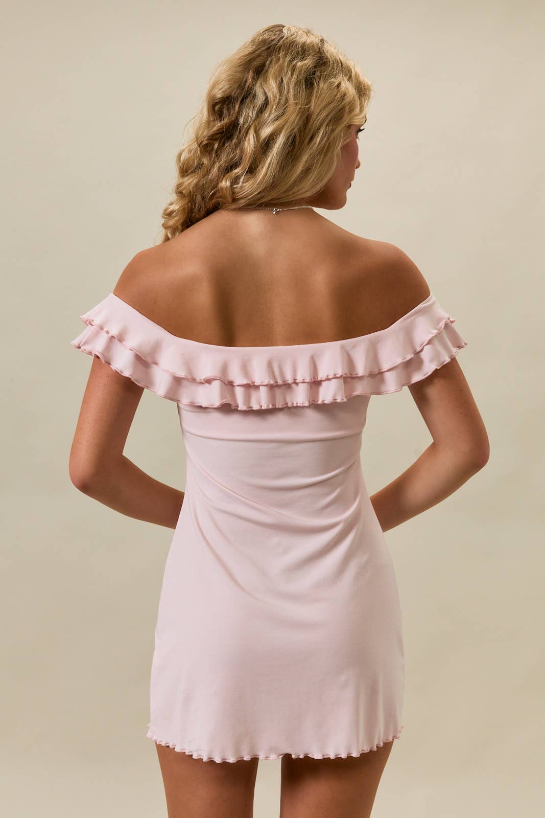 * Lettuce Hem Off The Shoulder Knit Dress