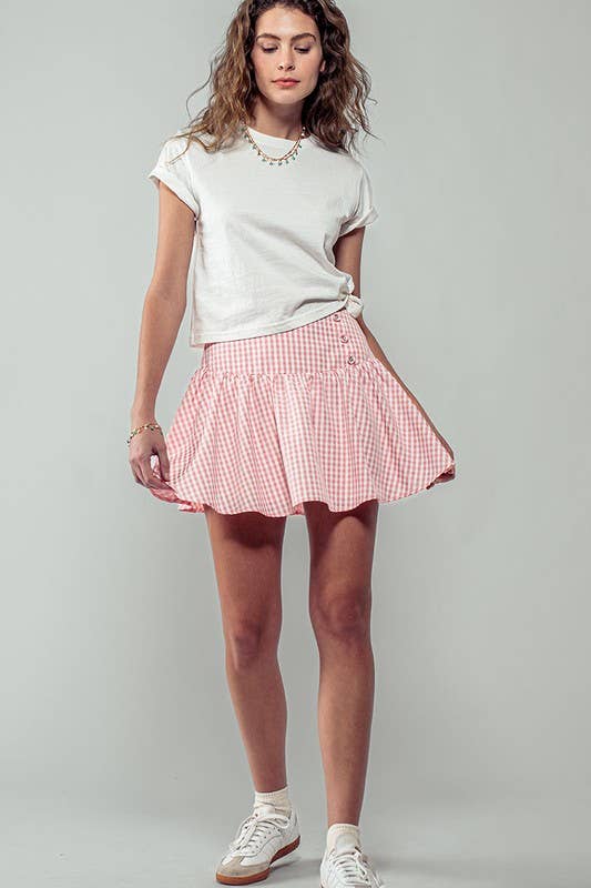 Countryside Comfort Lined Mini Skirt: Pink