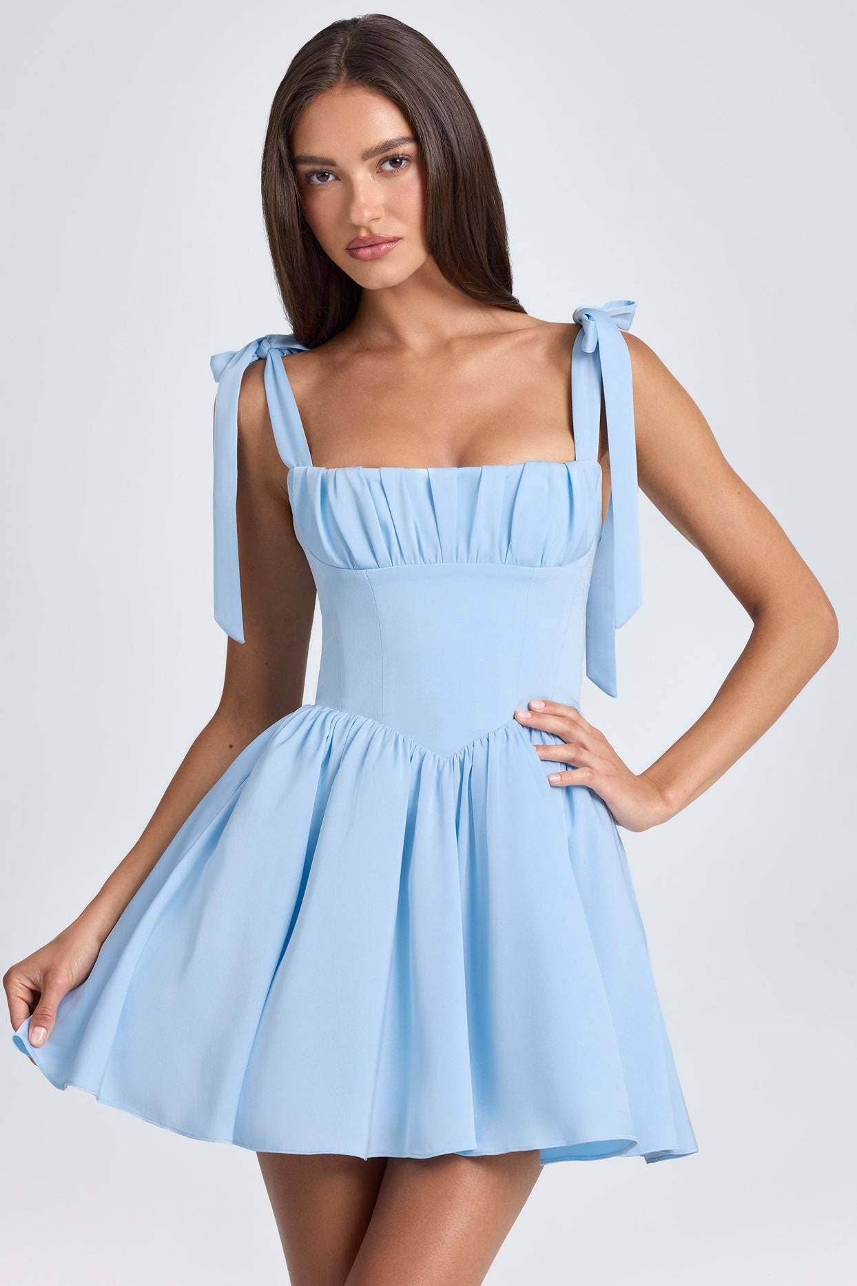 FASHIONABLE SQUARE NECH HIGH WAIST DRESS