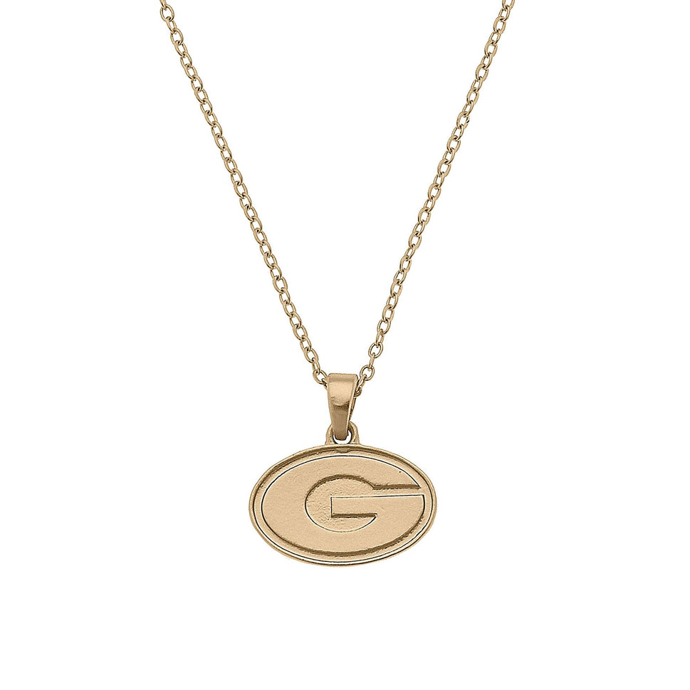 Georgia Bulldogs 24K Gold Plated Pendant Necklace
