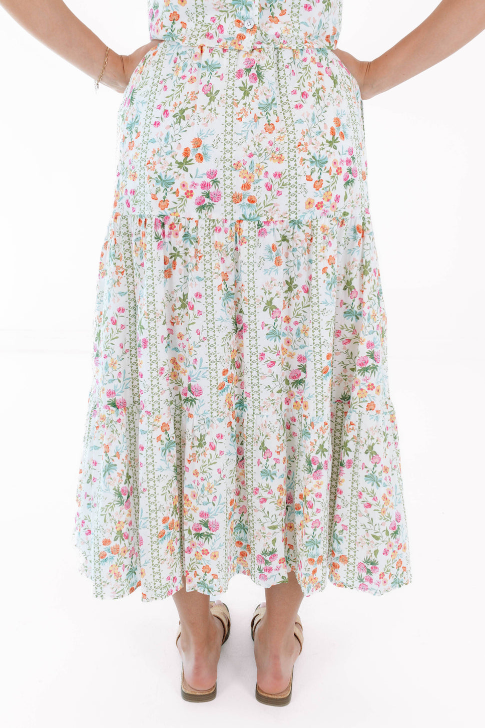 *The Nora Midi Skirt Set - Multi Floral Ruffle