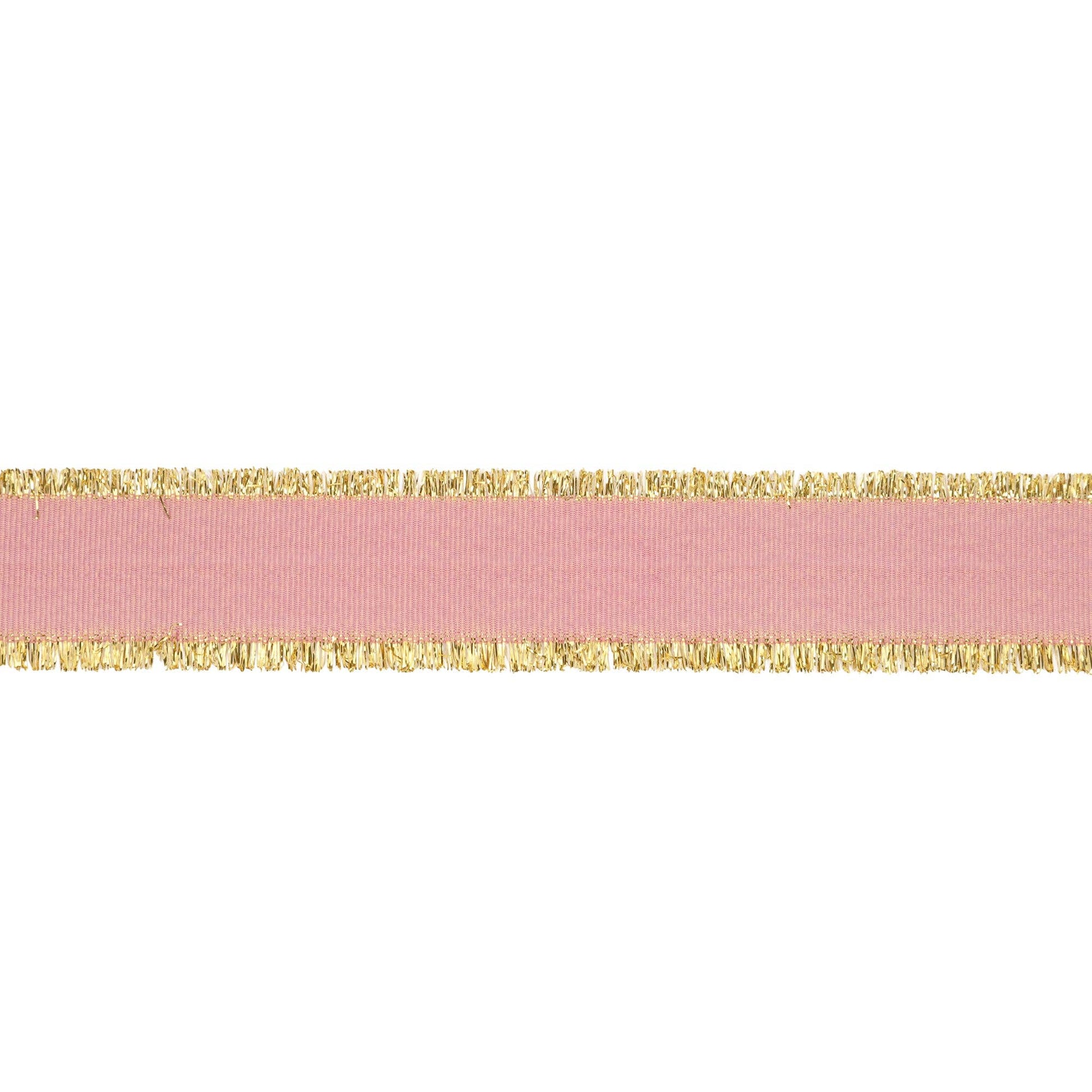 1" Textured Grosgrain Ribbon | Gold Metallic Fringe Quartz | 25 Yard Roll