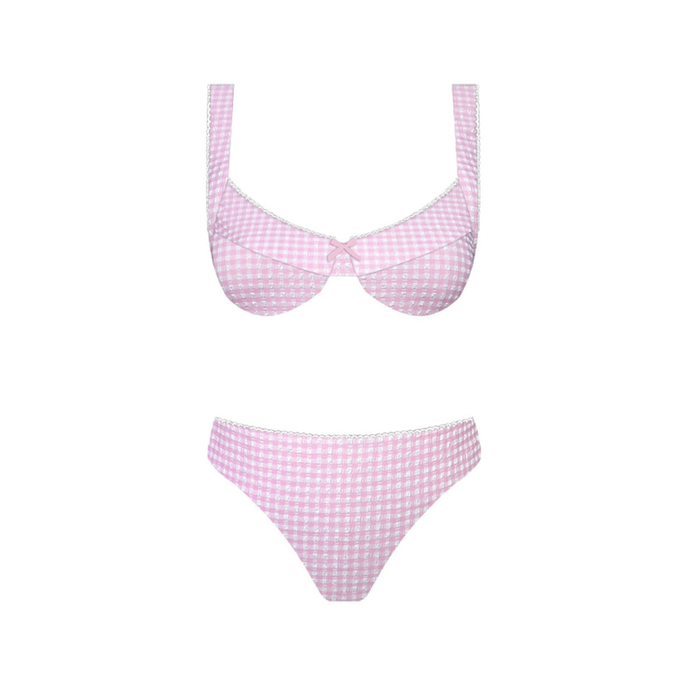 Bubbly Underwire Bikini Set: PINK / S-M-L(3-2-1)