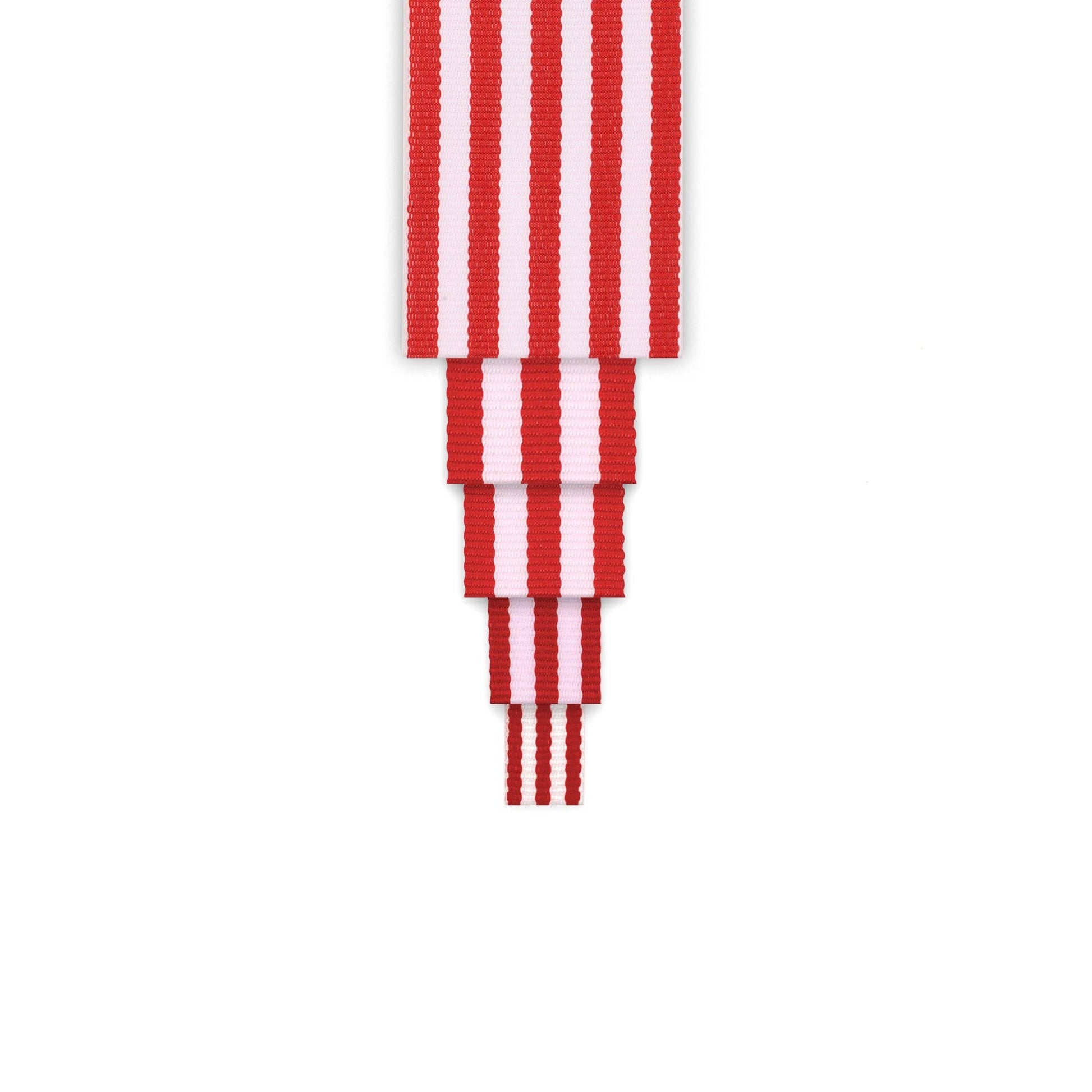 1" Striped Ribbon | 100 Yard Roll: Red