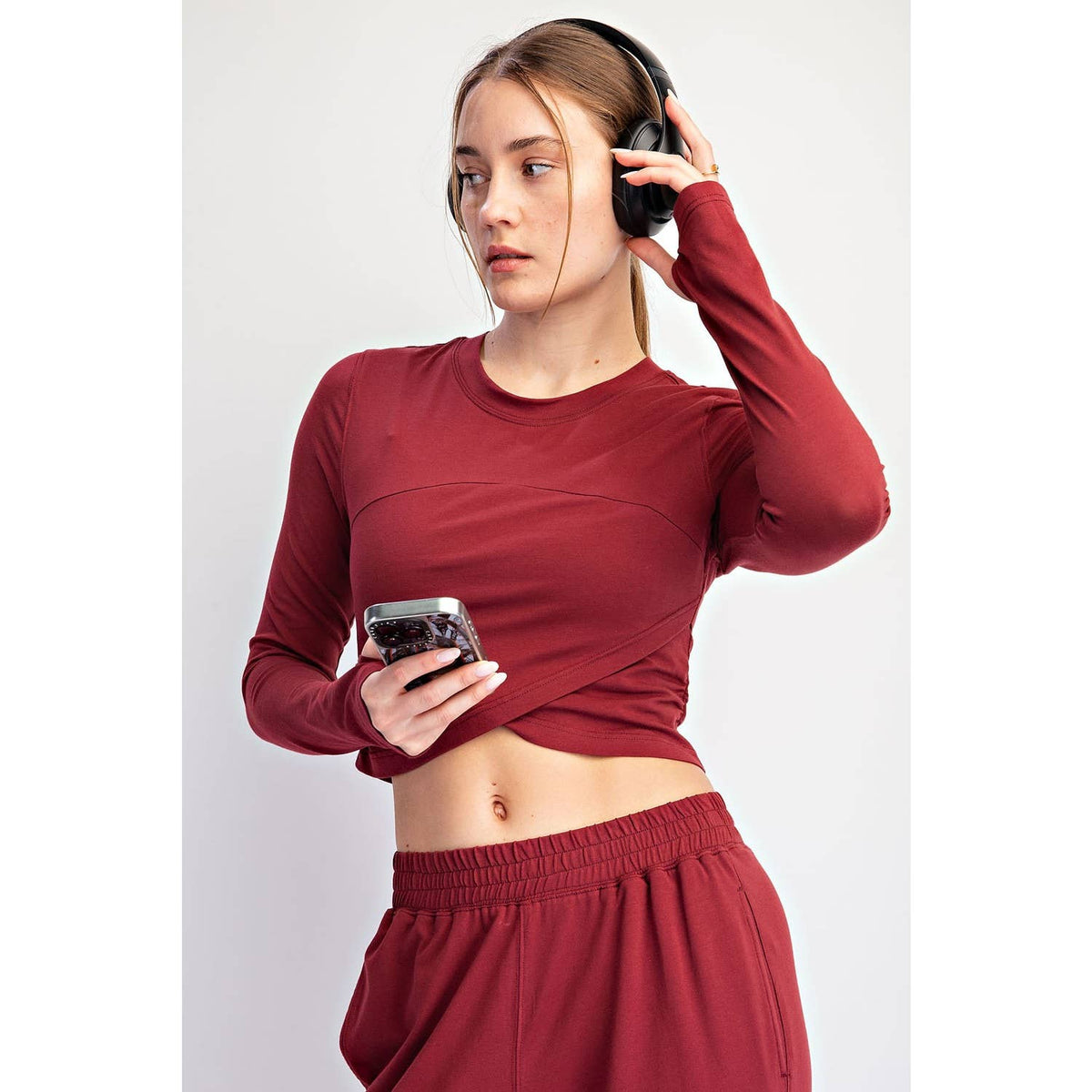 Crossover Long Sleeve Set Mocha