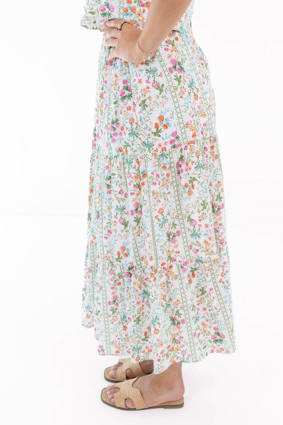 *The Nora Midi Skirt Set - Multi Floral Ruffle