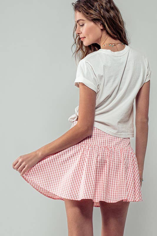Countryside Comfort Lined Mini Skirt: Pink