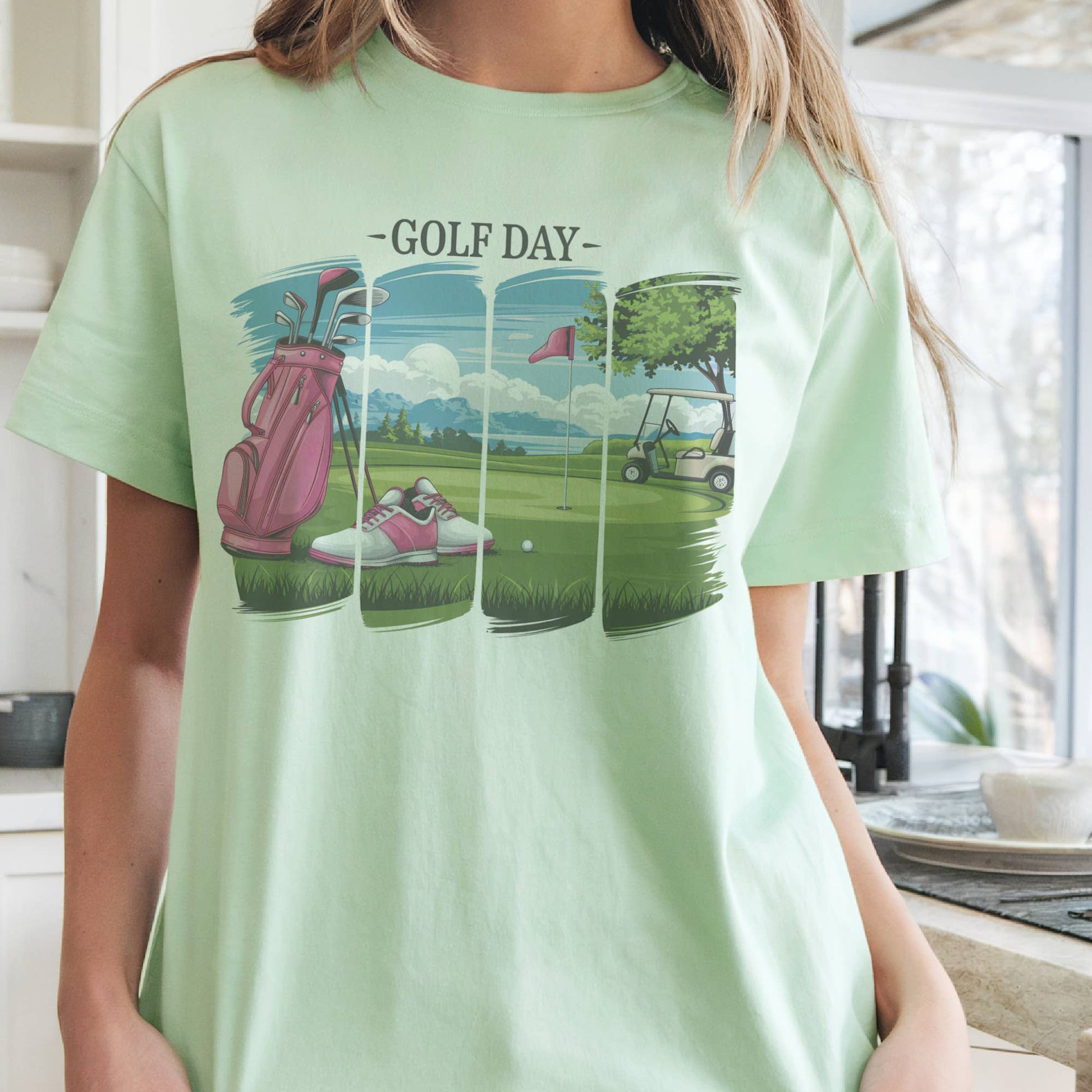 Golf Course Resort Country Club Pink Graphic Tee By Par-Tees