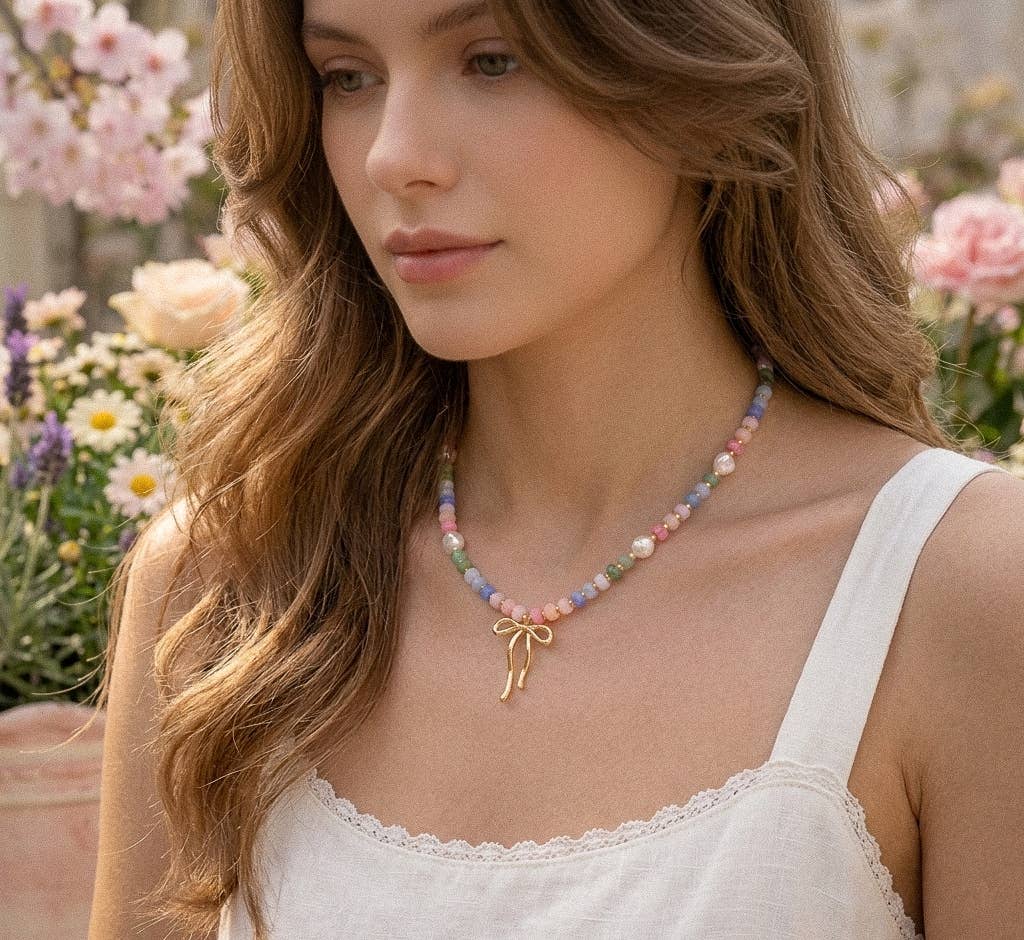 Confetti Crush Coquette Bead Pearl Necklace