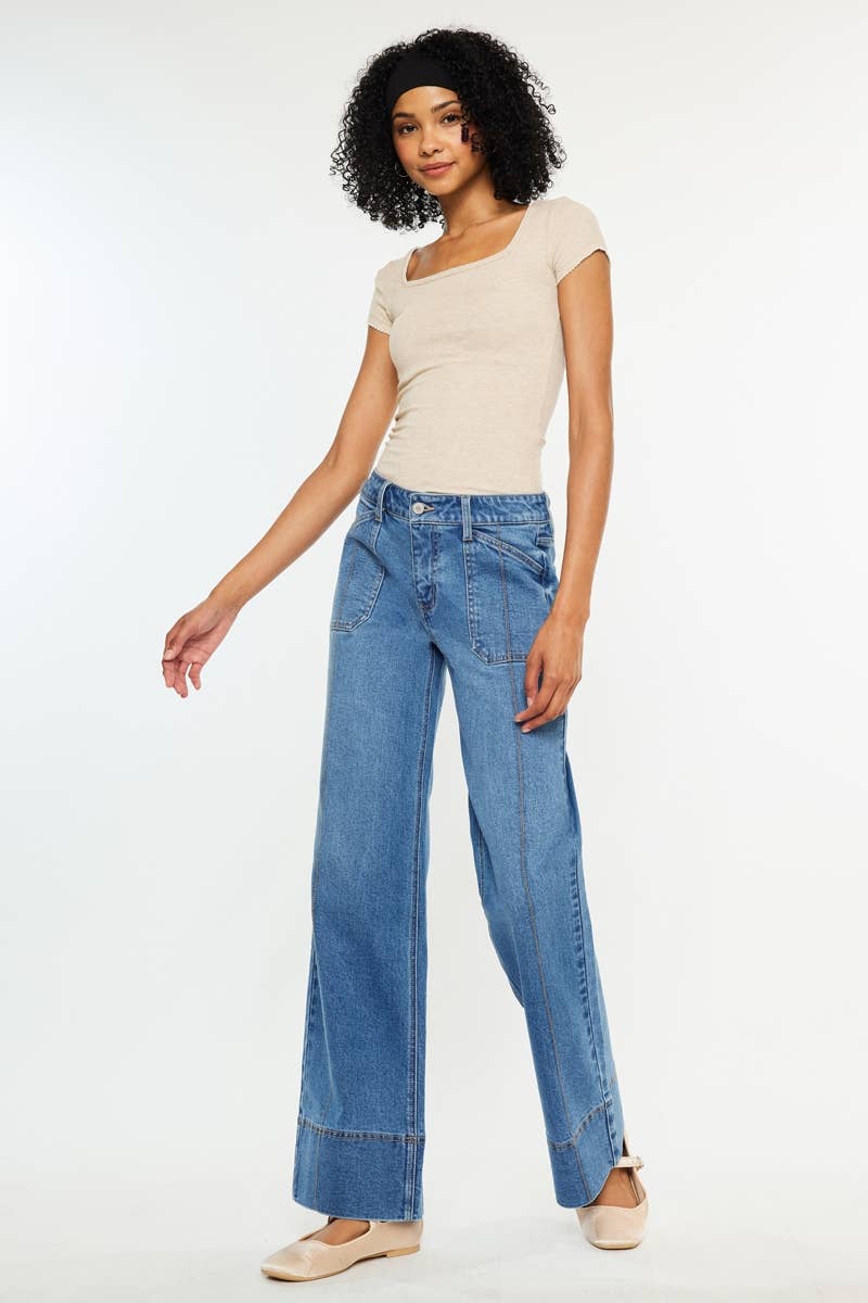 *Kan Can Mid Rise Jeans-Denim