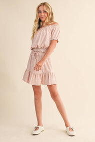 TWEEN KIDS GIRLS PEASANT TOP SKIRT SET