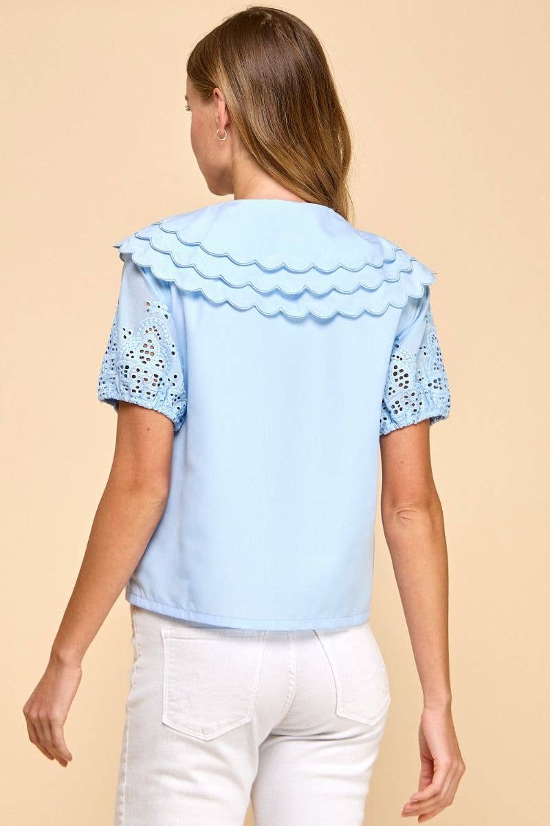 Triple Layer Collar Button Down Top