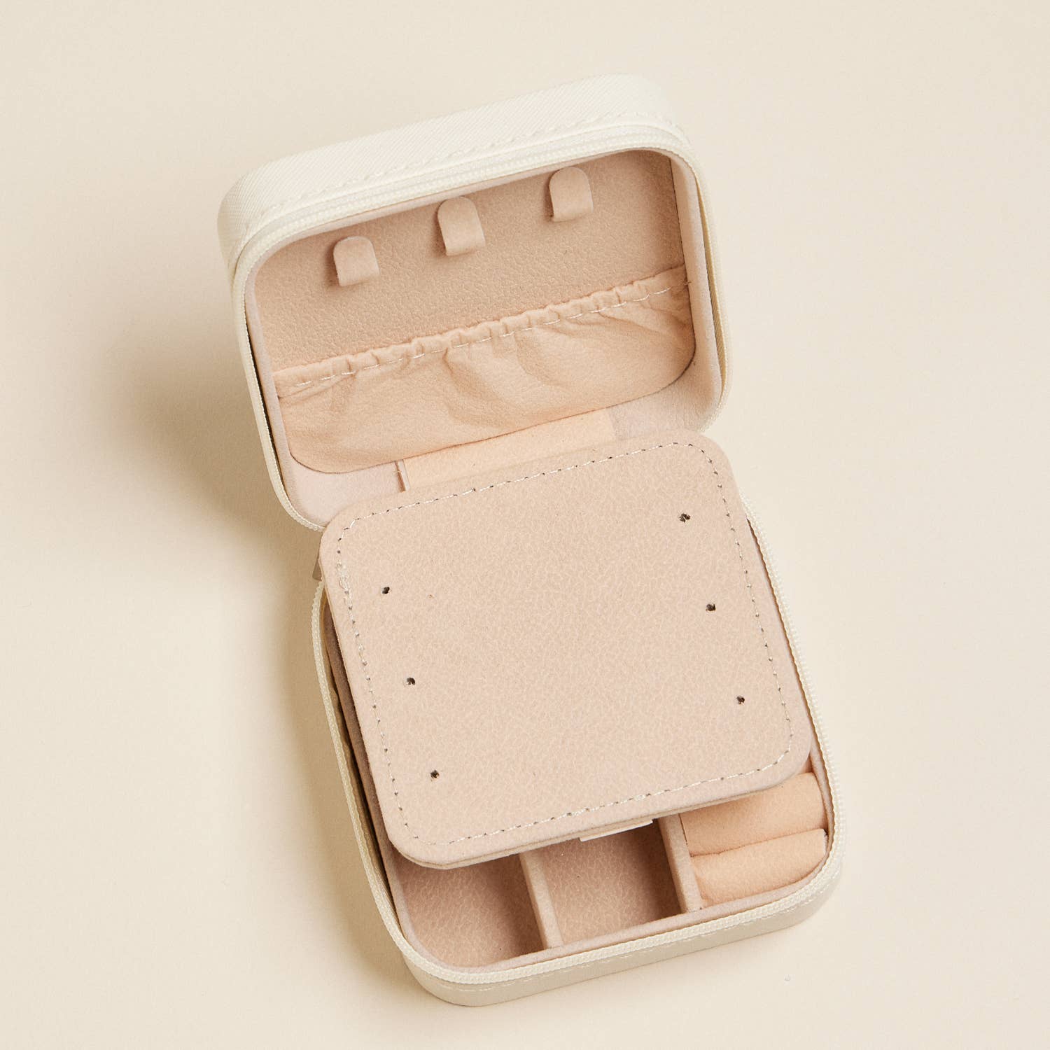 Bow Monogram Print Jewelry Box -Travel Size: Pink