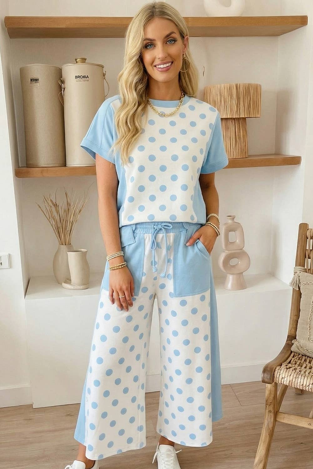 Blue Polka Dot Set