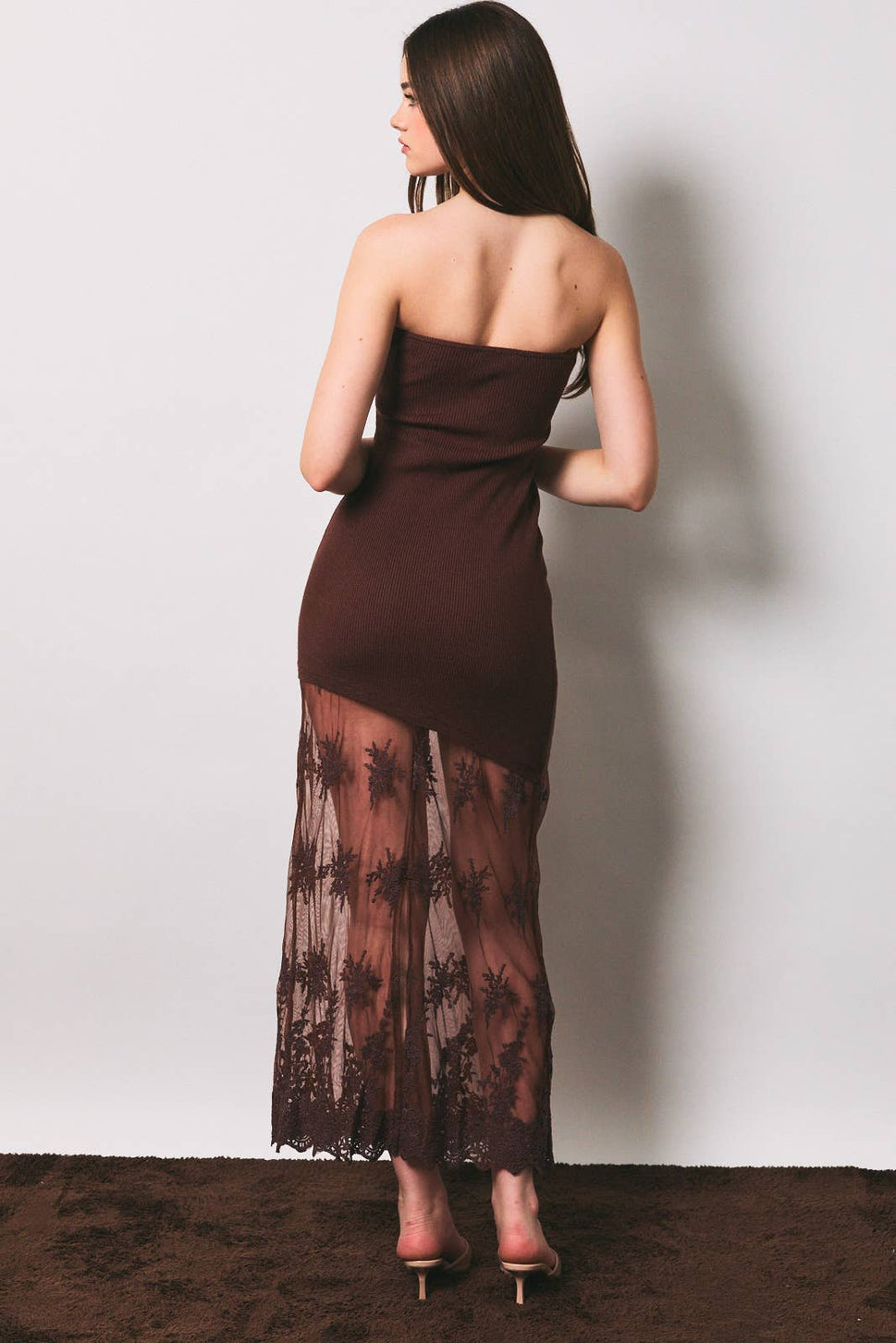 *Lace Skirt Sweater Tube Dress