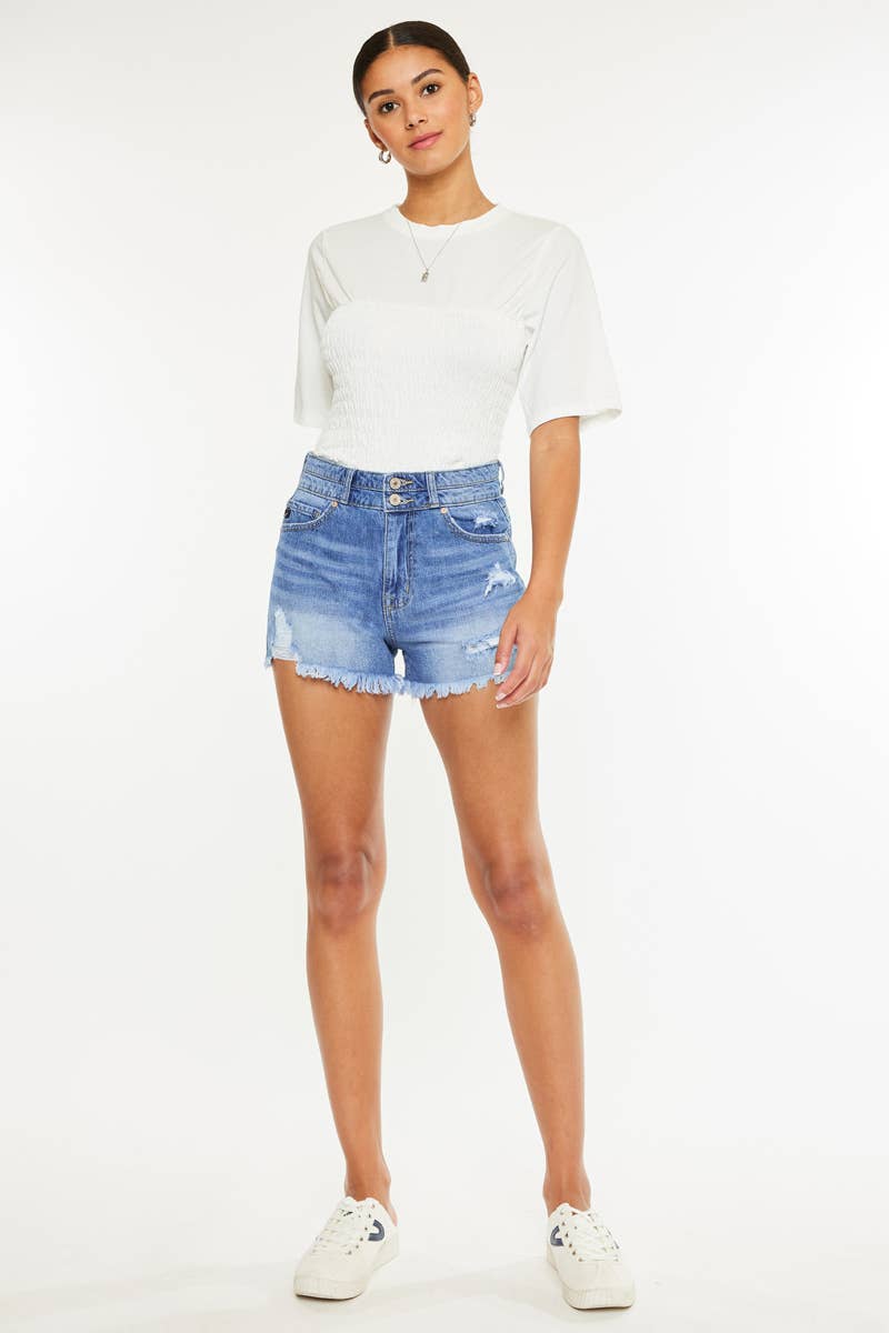denim mom shorts