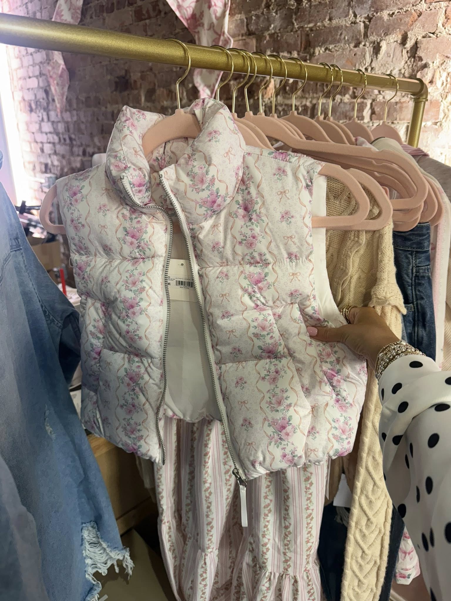 Puffer Vest Floral