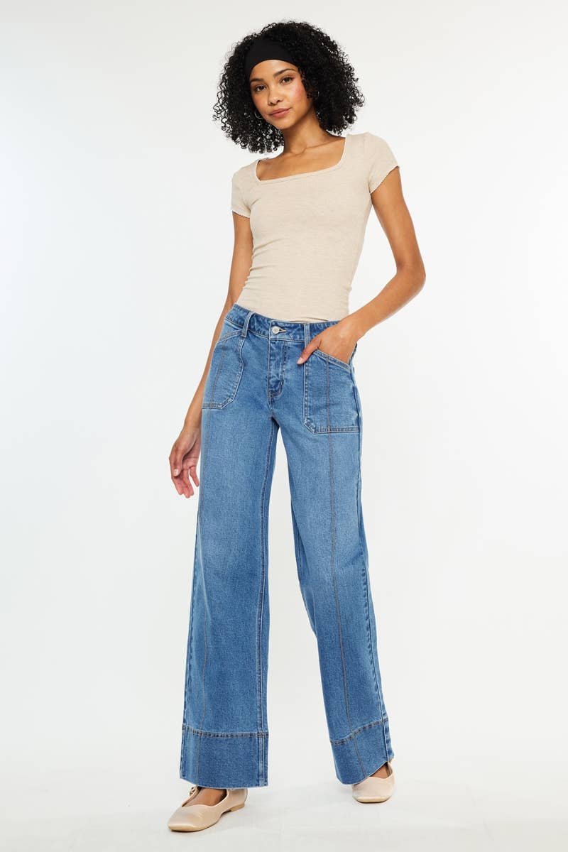*Kan Can Mid Rise Jeans-Denim