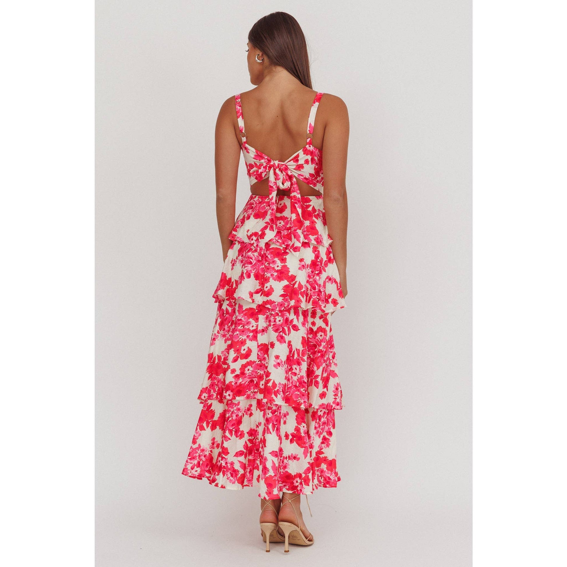 Ruffled Floral Tiered Dress