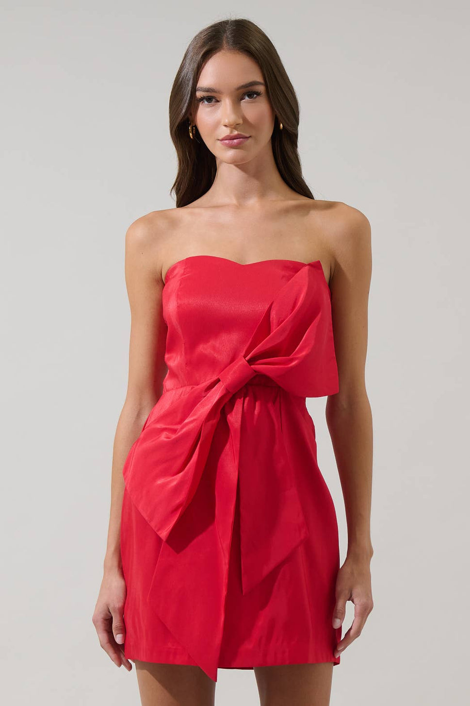 *Albina Strapless Bow Mini Dress