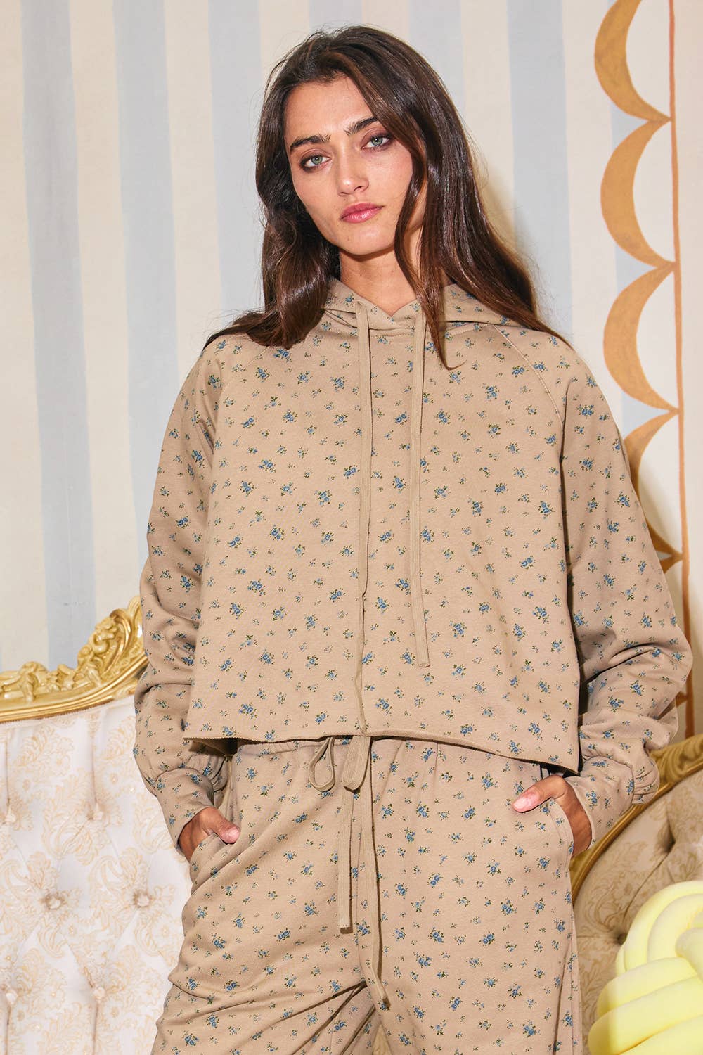 FLORAL PRINT LOUNGE HOODIE (Set)