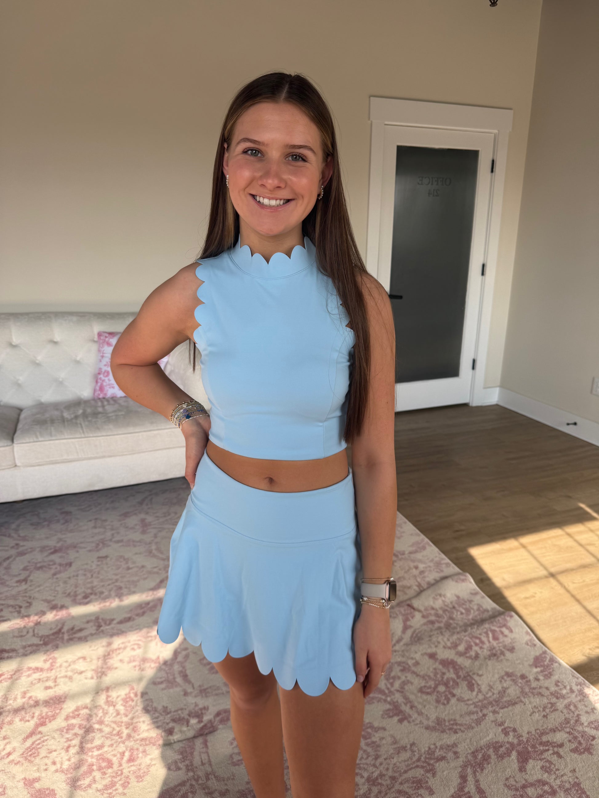 BLUE SCALLOPED SET