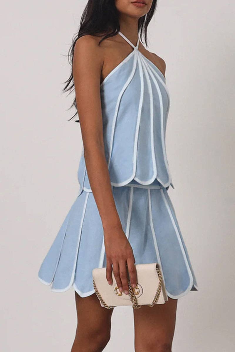 Petal Halter Skirt Set