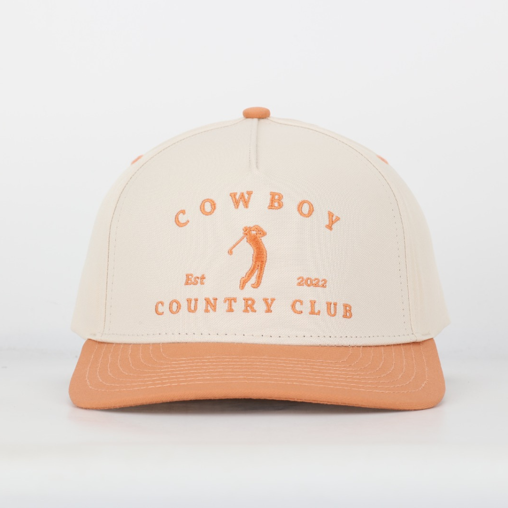 Two Tone Golfer Hat: Orange