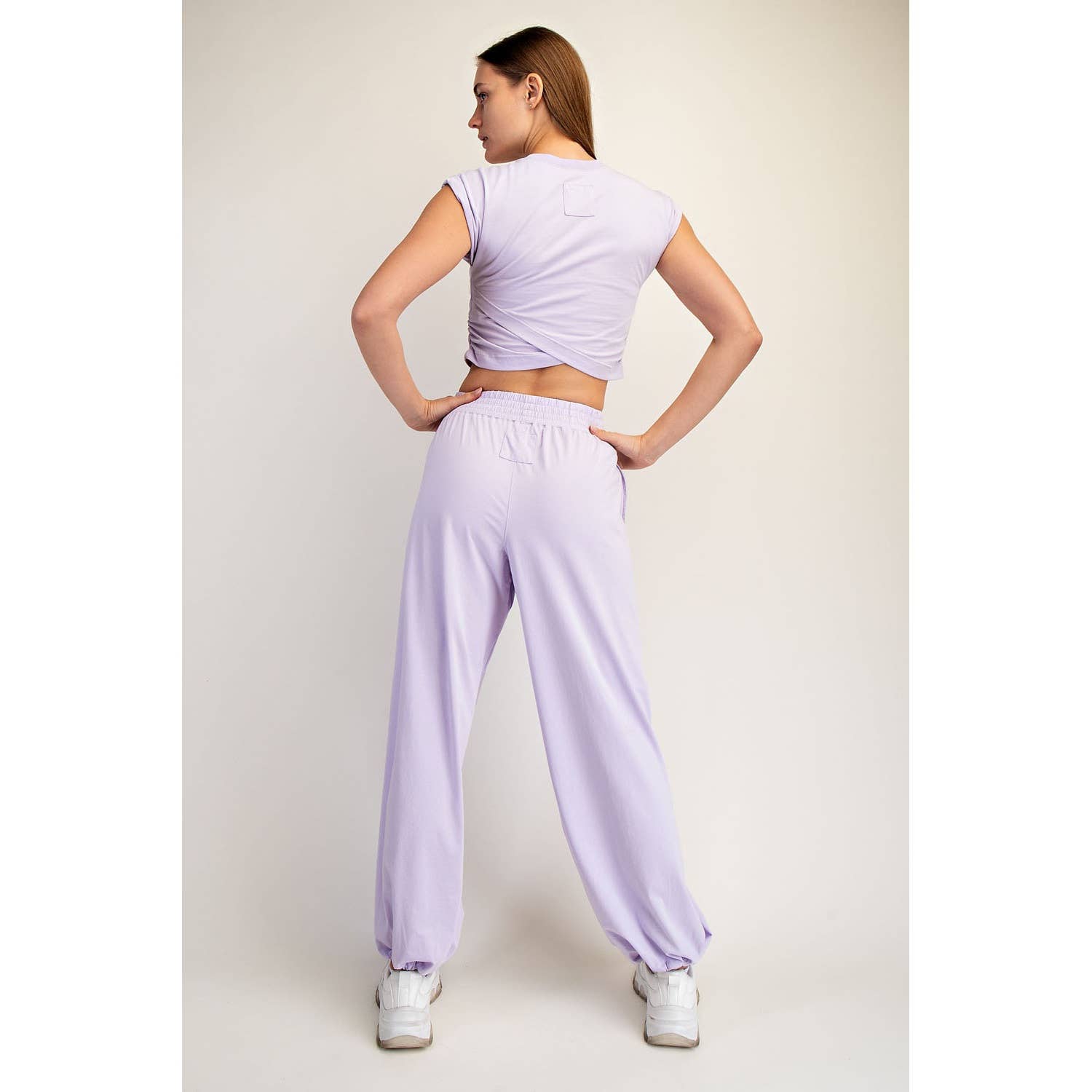 COTTON LYCRA CROSSOVER SET: Pink