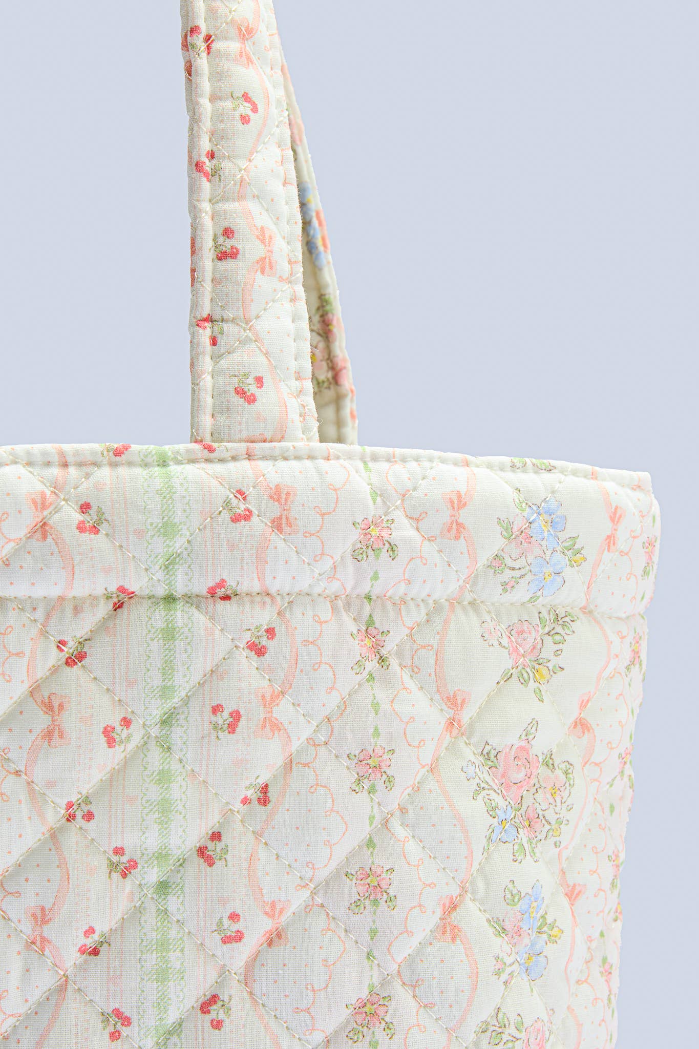 Vintage Rose Quilted Tote Bag