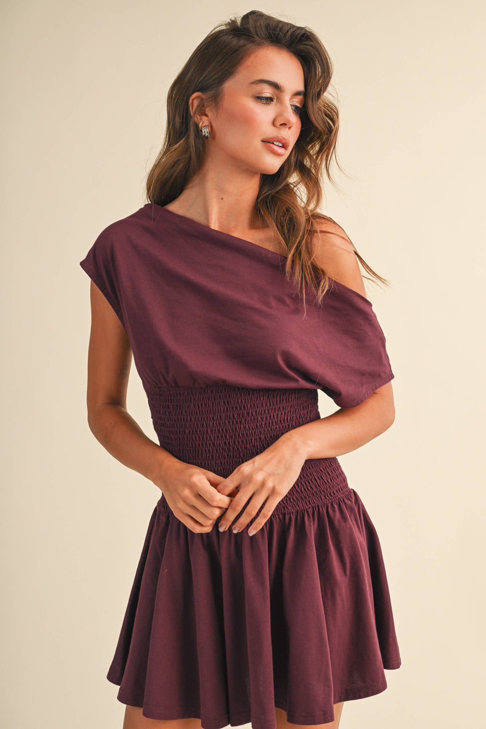 Off The Shoulder Smocked Dress
