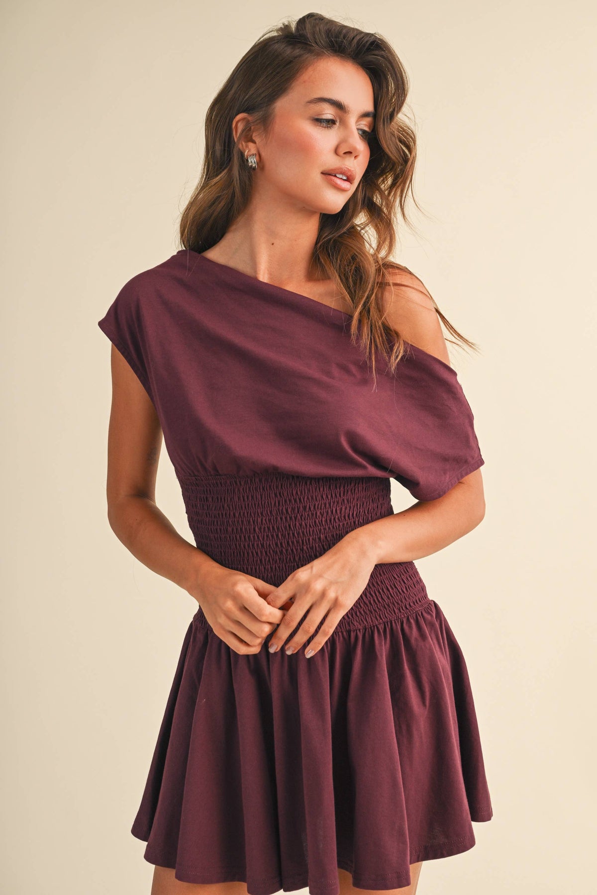Off The Shoulder Smocked Dress
