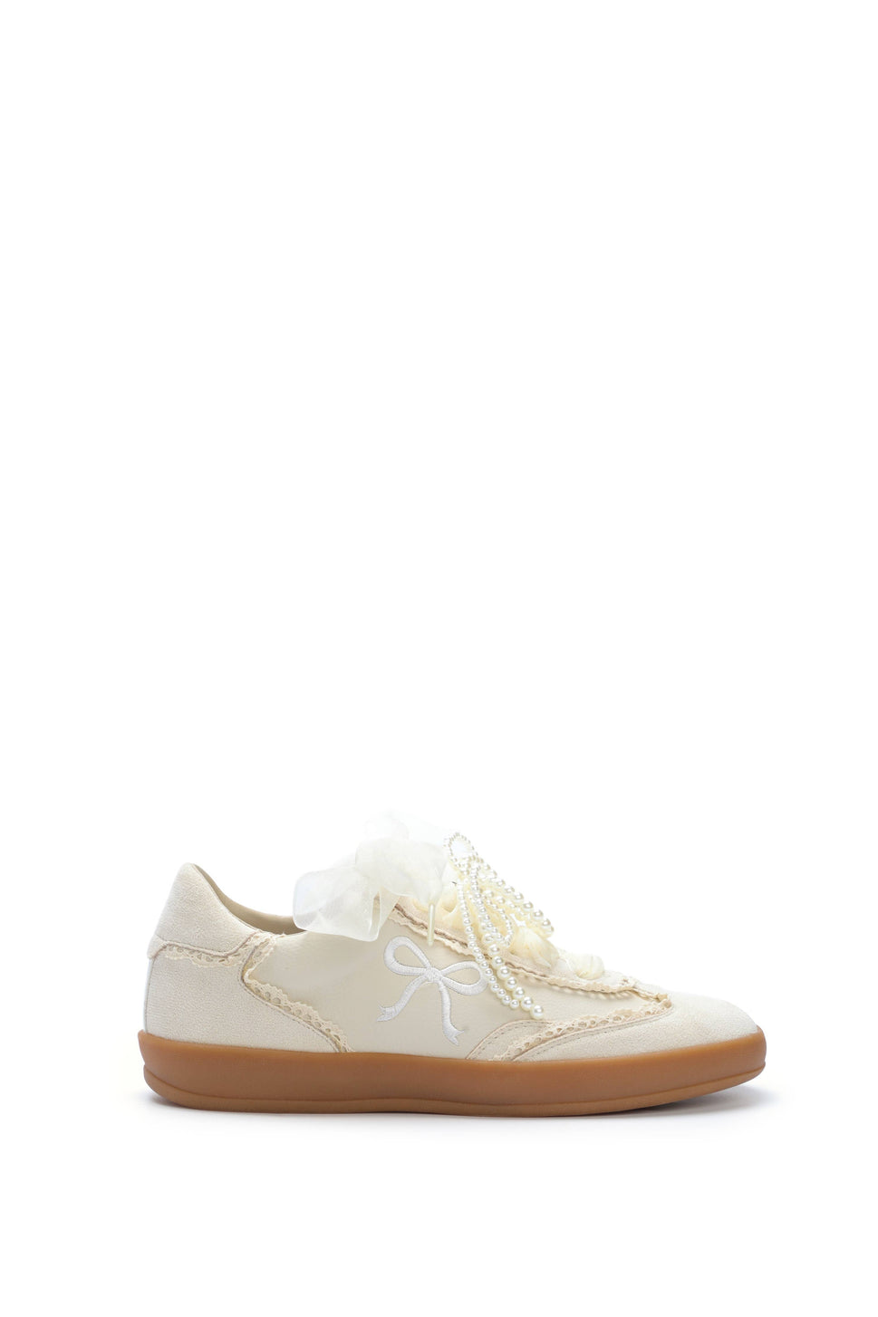 JULIE: Ivory Bow Sneaker
