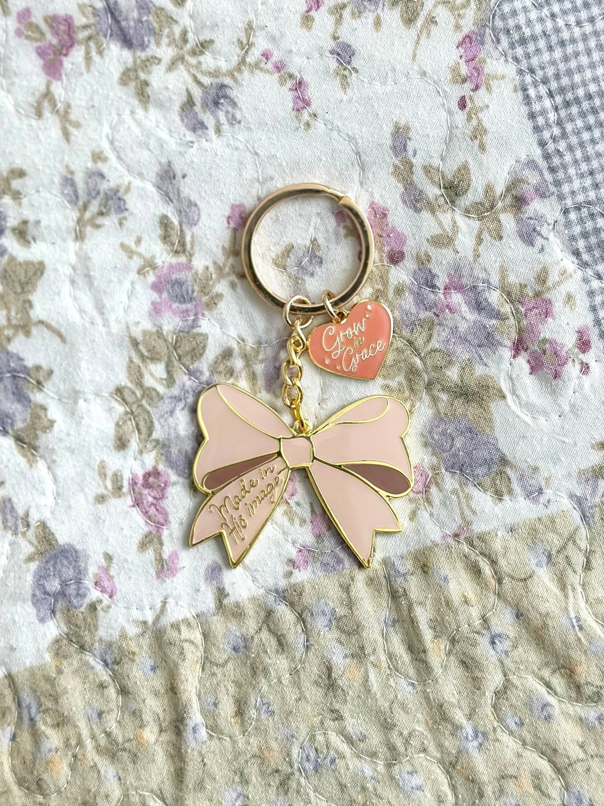 Made in His Bow Keychain