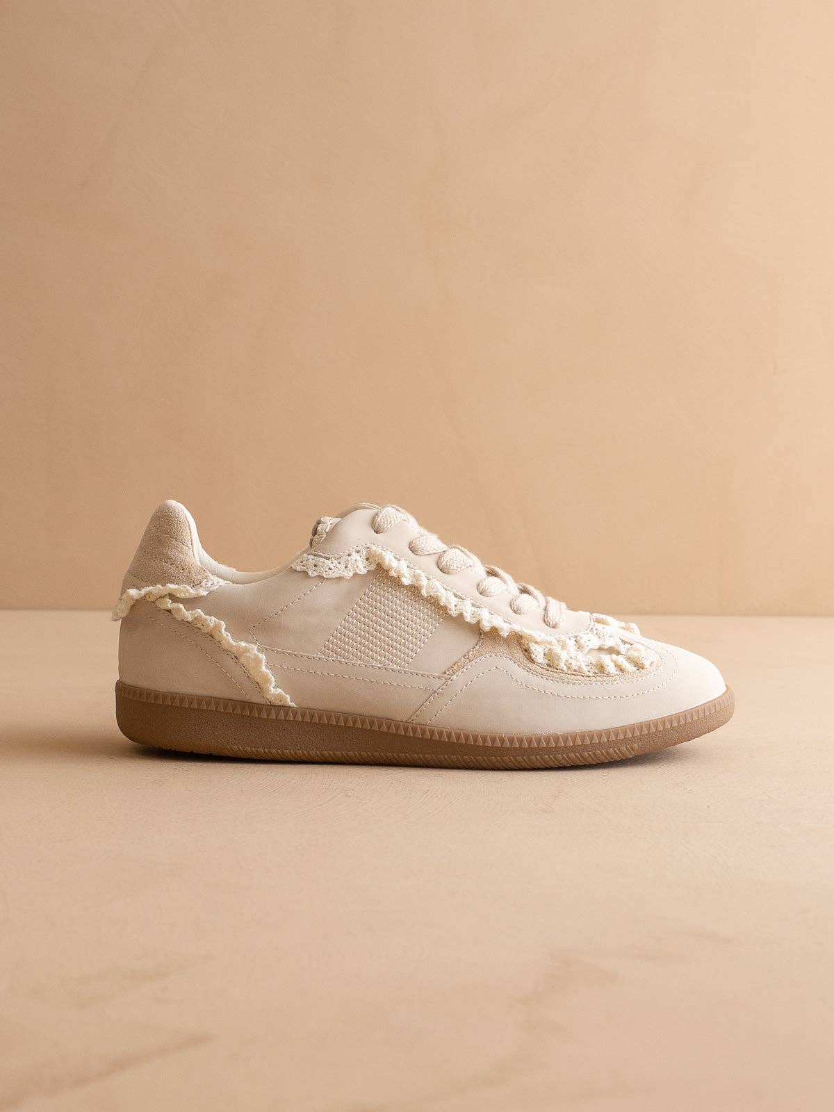 The April | Lace-Trimmed Retro Sneaker