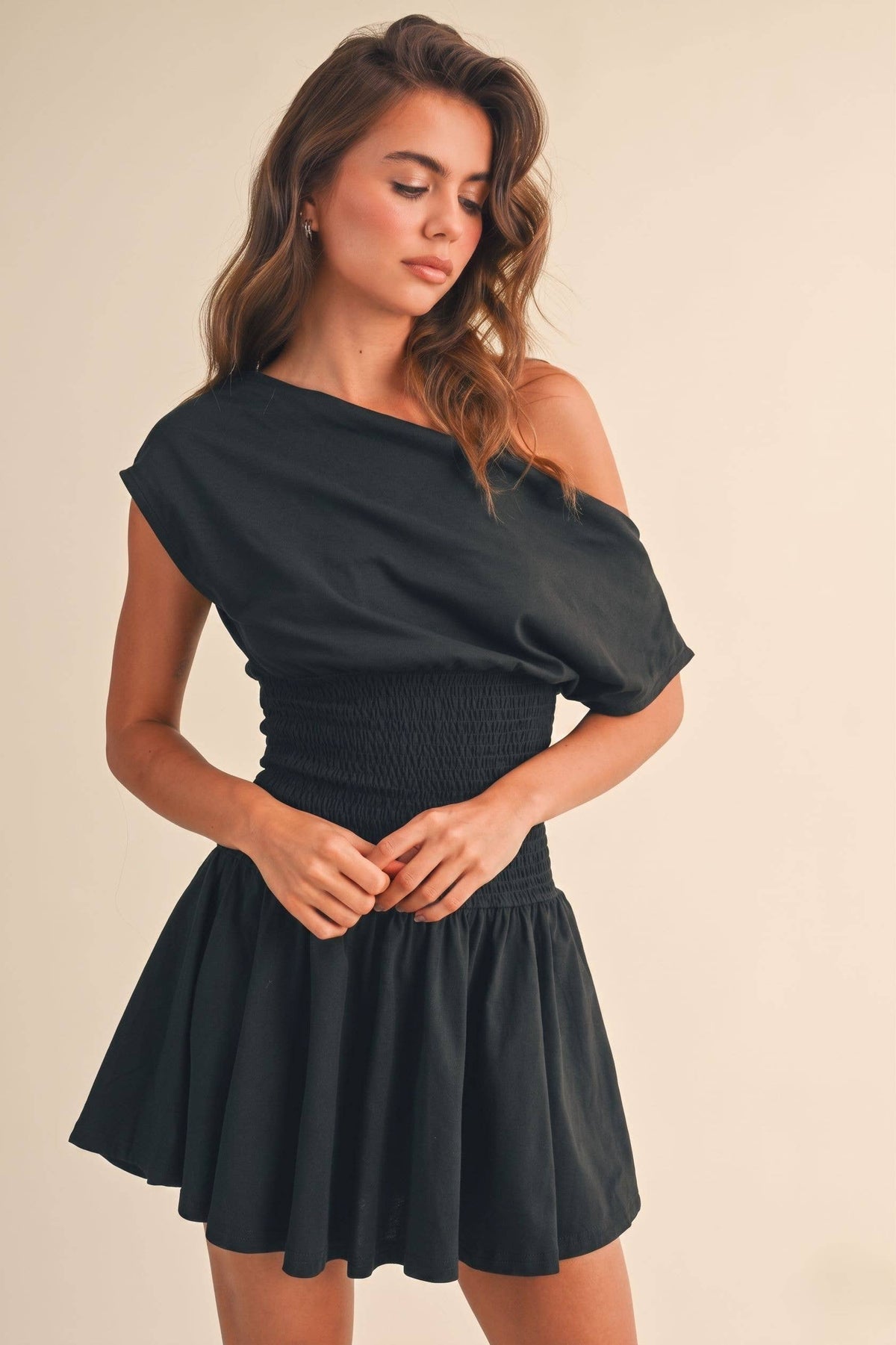 Off The Shoulder Smocked Dress