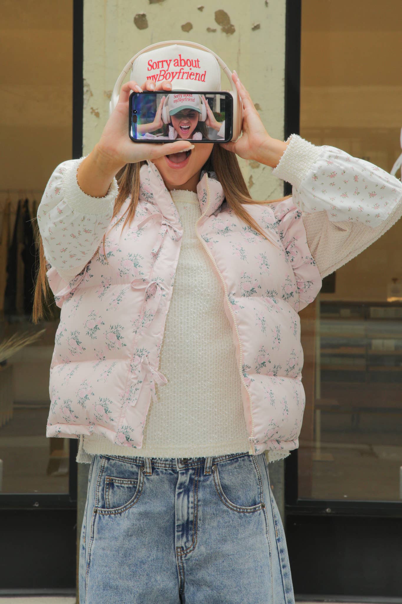 FRONT ROW RUFFLE SLEEVE PUFFER VEST