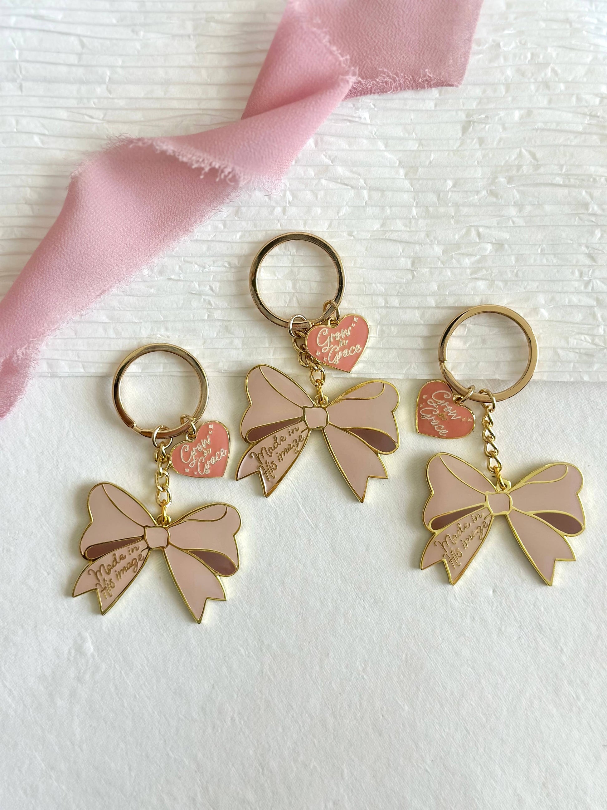 Made in His Bow Keychain