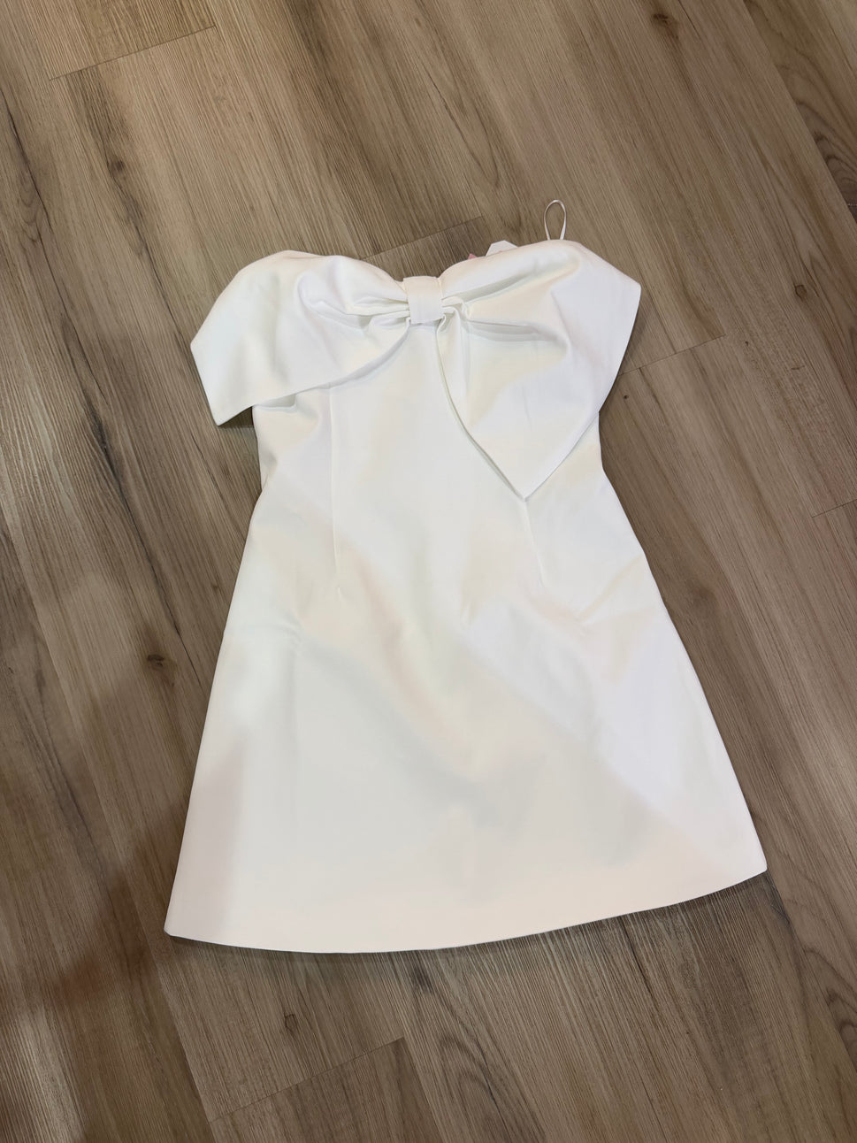 Bow Detail Strapless Mini Dress