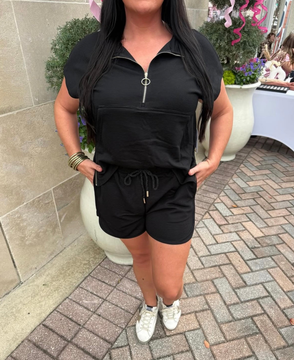 Black Half Zip Set