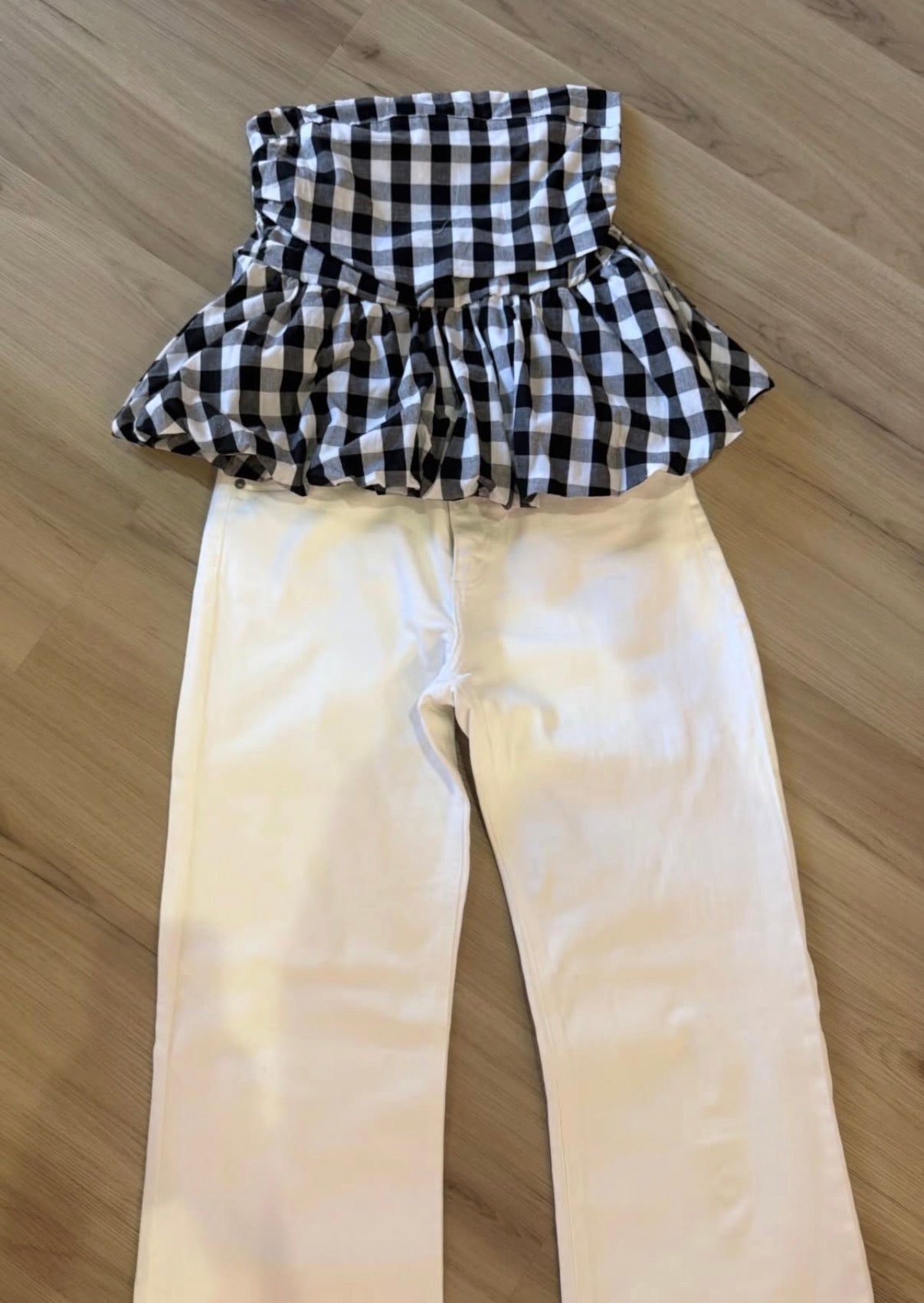 Gingham Bubble Tube Top
