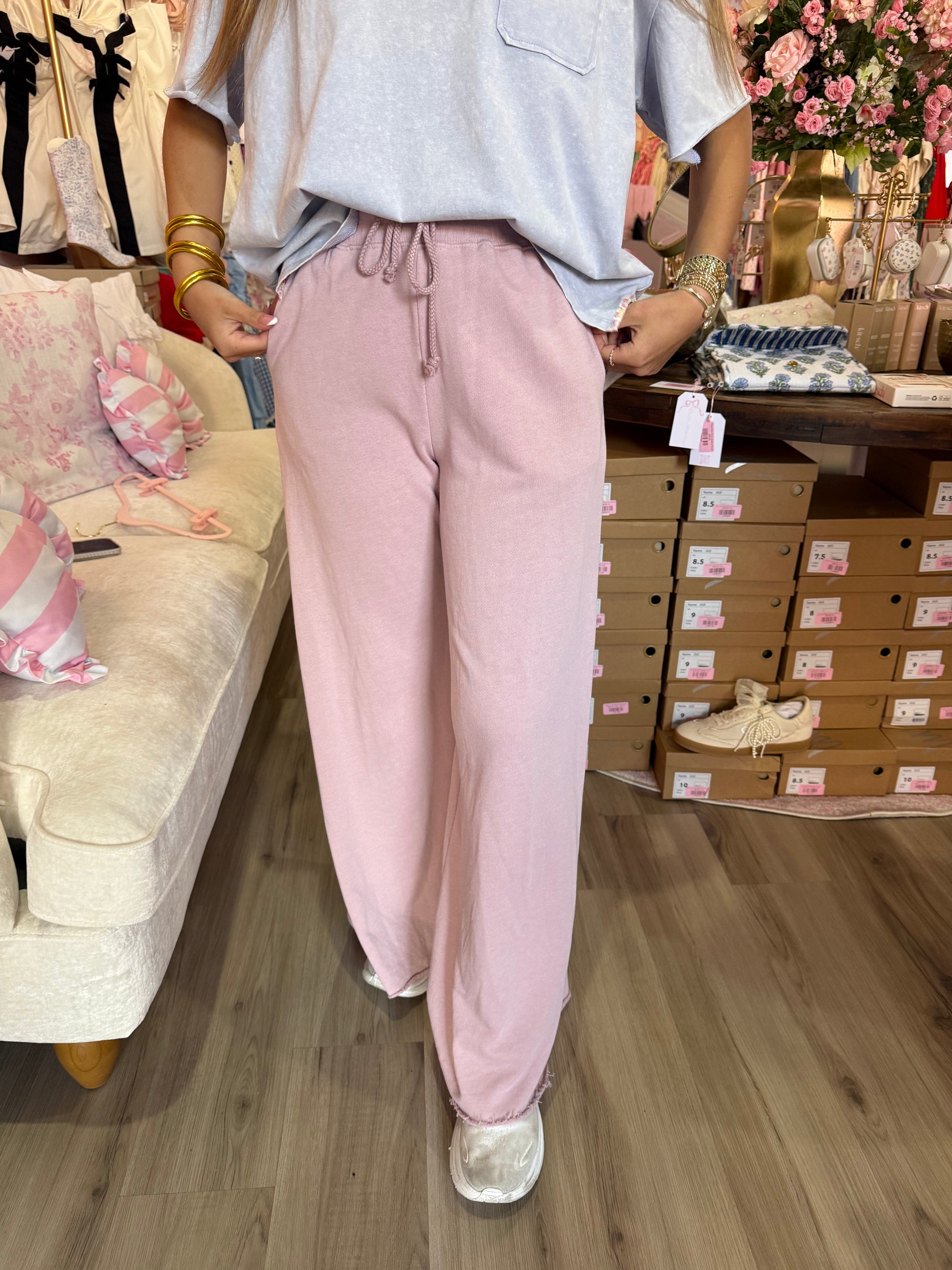 Matching Rib Wide Oversize Sweatpants