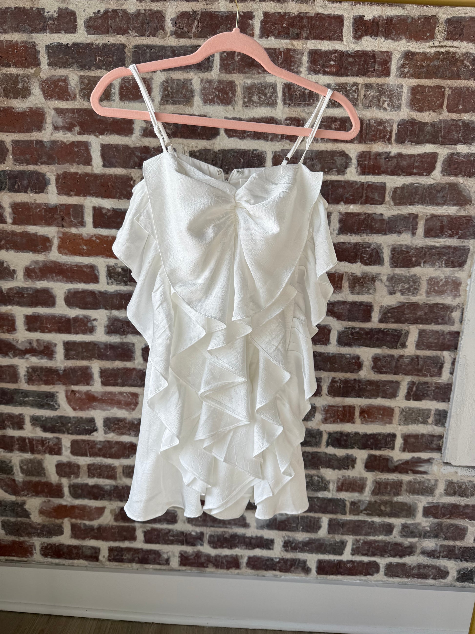 RUFFLED MINI DRESS WITH BOW